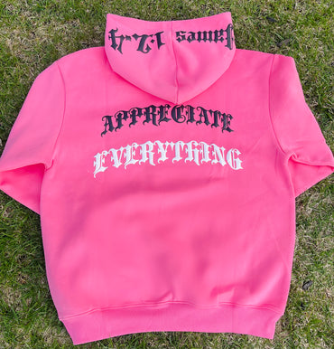 Pink "RNAE" Satin Hoodie